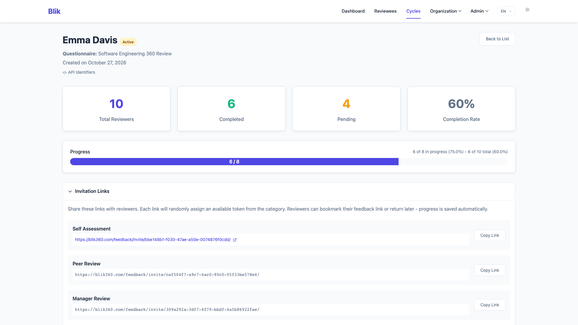 Review Cycle Detail - Light Theme